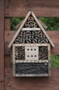 Homemade insects hotel house in garden Poland Royalty Free Stock Photo