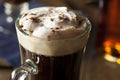 Homemade Irish Coffee with Whiskey Royalty Free Stock Photo