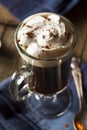 Homemade Irish Coffee with Whiskey Royalty Free Stock Photo
