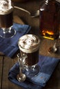Homemade Irish Coffee with Whiskey Royalty Free Stock Photo
