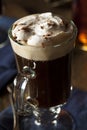 Homemade Irish Coffee with Whiskey Royalty Free Stock Photo