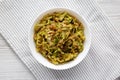 Homemade Irish Sauteed Cabbage in a Bowl, top view. Flat lay, overhead, from above