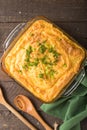 Homemade Irish Shepherd`s Pie with Lamb and Potatoes Royalty Free Stock Photo