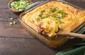 Homemade Irish Shepherd`s Pie with Lamb and Potatoes Royalty Free Stock Photo