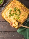 Homemade Irish Shepherd`s Pie with Lamb and Potatoes Royalty Free Stock Photo