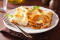 Homemade italian lasagna on plate Royalty Free Stock Photo