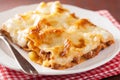 Homemade italian lasagna on plate Royalty Free Stock Photo