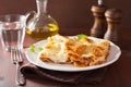 Homemade italian lasagna on plate Royalty Free Stock Photo