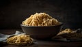 Homemade Italian pasta meal served on wooden table generated by AI Royalty Free Stock Photo