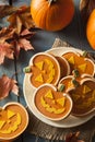 Homemade Jack O'lantern Pumpkin Cookie Royalty Free Stock Photo