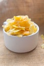 Homemade jackfruit chips fried Royalty Free Stock Photo