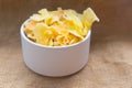 Homemade jackfruit chips fried Royalty Free Stock Photo