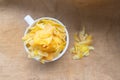 Homemade jackfruit chips fried Royalty Free Stock Photo