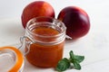Homemade jam made of peaches and nectarines Royalty Free Stock Photo
