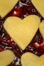 Jam pie with heart shape decorations Royalty Free Stock Photo