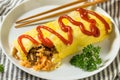 Homemade Japanese Omurice Rice Omelet