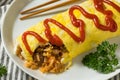 Homemade Japanese Omurice Rice Omelet