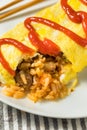 Homemade Japanese Omurice Rice Omelet