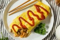 Homemade Japanese Omurice Rice Omelet