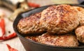 Homemade juicy fried meat cutlets Royalty Free Stock Photo