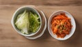 Homemade Korean Kimchi with Chinese cabbage- scallions and carrots