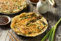 Homemade Korean Pajeon Scallion Pancakes Royalty Free Stock Photo