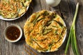 Homemade Korean Pajeon Scallion Pancakes Royalty Free Stock Photo