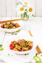 Homemade kung pao chicken with peppers and vegetables. Royalty Free Stock Photo