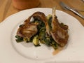Homemade Lamb Chops with Chard Food Vegetables and Potatoes served in Plate Royalty Free Stock Photo