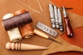 Homemade leather craft equipment