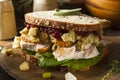 Homemade Leftover Thanksgiving Dinner Turkey Sandwich Royalty Free Stock Photo