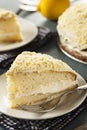 Homemade Lemon Cake with Cream Frosting Royalty Free Stock Photo