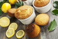 Homemade lemon muffins Royalty Free Stock Photo