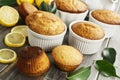 Homemade lemon muffins Royalty Free Stock Photo