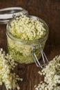 Homemade lemonade from black elder - herb sambucus nigra