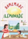 Homemade lemonade flat vector template