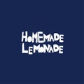 Homemade lemonade hand drawn flat vector lettering