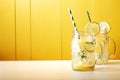 Homemade lemonade in mason jars