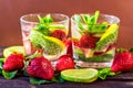 Homemade lemonade with strawberries and mint Royalty Free Stock Photo