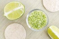 Homemade lime scrub with lime zest and juice, sea salt and olive oil. DIY beauty treatments and spa recipe.