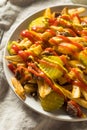 Homemade Loaded Cheeseburger Cheese Fries Royalty Free Stock Photo