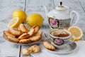 Homemade Madeleines / French Tea cake cookies served in a floral