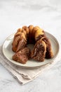 Homemade Marble Cake on a Plate, side view Royalty Free Stock Photo