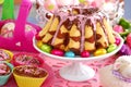Marble ring cake for easter Royalty Free Stock Photo