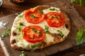 Homemade Margarita Flatbread Pizza Royalty Free Stock Photo