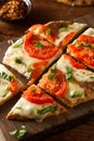 Homemade Margarita Flatbread Pizza Royalty Free Stock Photo