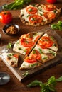 Homemade Margarita Flatbread Pizza Royalty Free Stock Photo