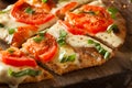 Homemade Margarita Flatbread Pizza Royalty Free Stock Photo