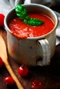 Homemade MARINARA SAUCE in the metal jar Royalty Free Stock Photo