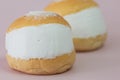 Homemade MARITOZZO is Italian bread stuffed with whipped cream